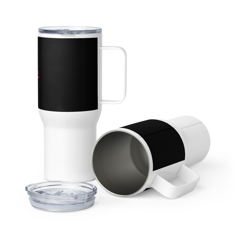 Travel mug with a handle